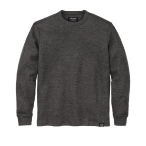 Waffle Knit Thermal Crewneck - Charcoal