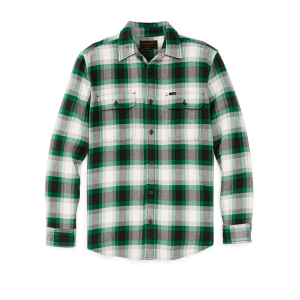 Vintage Flannel Work Shirt - Green / Gray / Multi Plaid