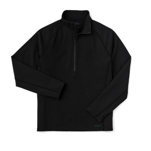 400g Merino Wool Long Sleeve Half-zip - Black