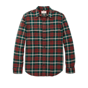 Vintage Flannel Work Shirt - Green / Red / White Plaid